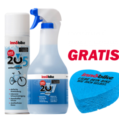 Innobike 205 Active Foam, Innobike Active Wash  1 litro y esponja que se hincha