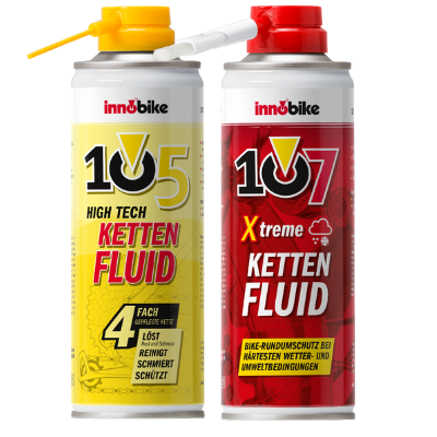 Pack Fluido 105 para limpiar la cadena y fluido 107 Xtreme para proteger en condiciones adversas
